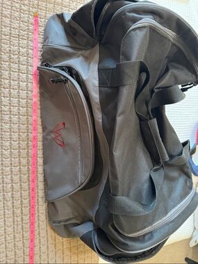 Port Authority Gray Duffel Bag with Red Accent with W logo